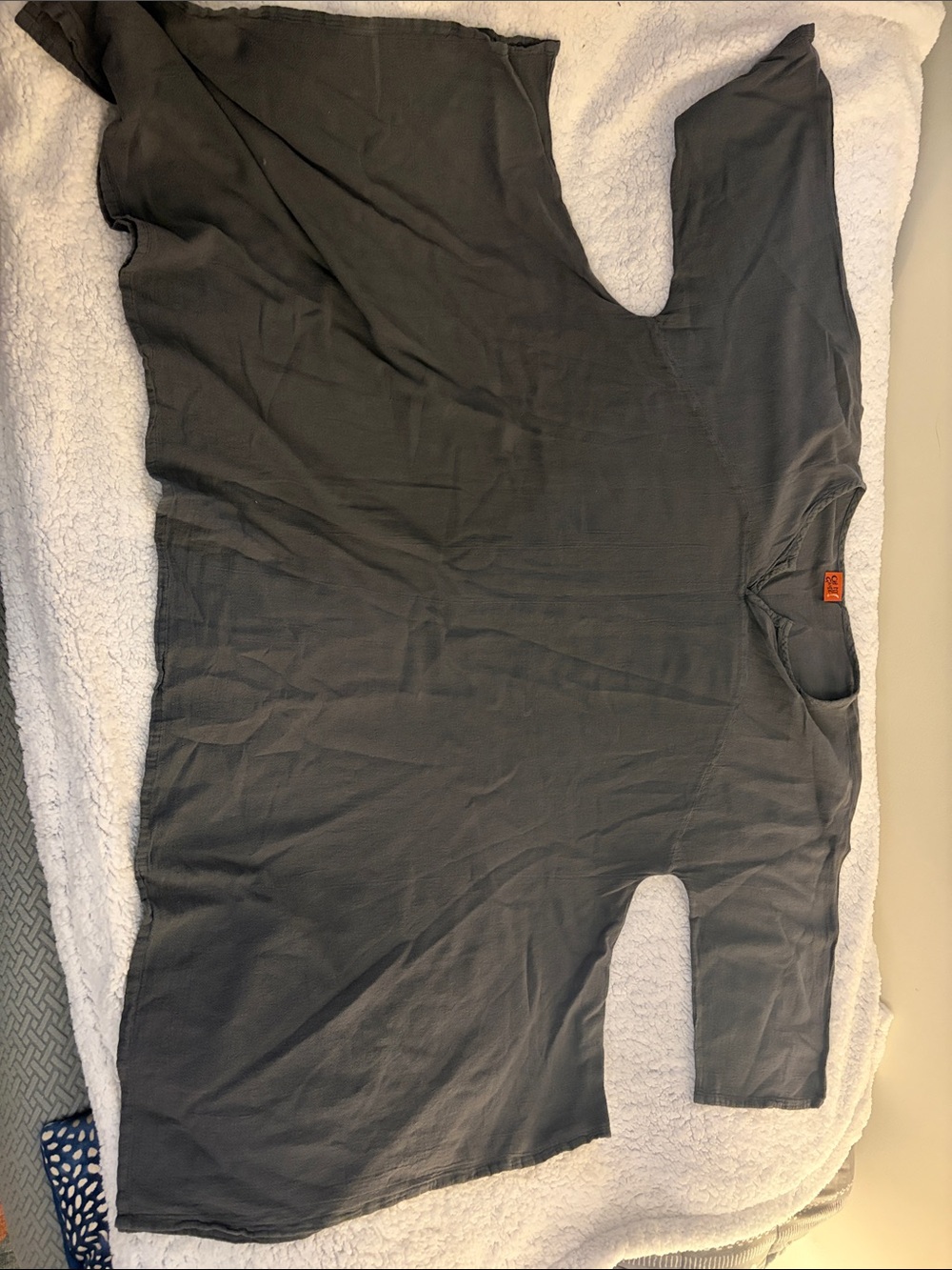 Oh My Gauze! Oversized Gauze Tunic Top in Charcoal Gray